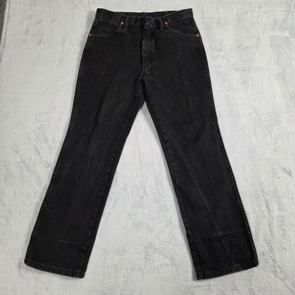 Wrangler Jeans Mens 32x30 Black Excellent 936WBK Cowboy Cut Slim Fit Denim